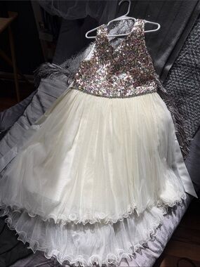 Girls Hi Lo Formal Sequin Dress